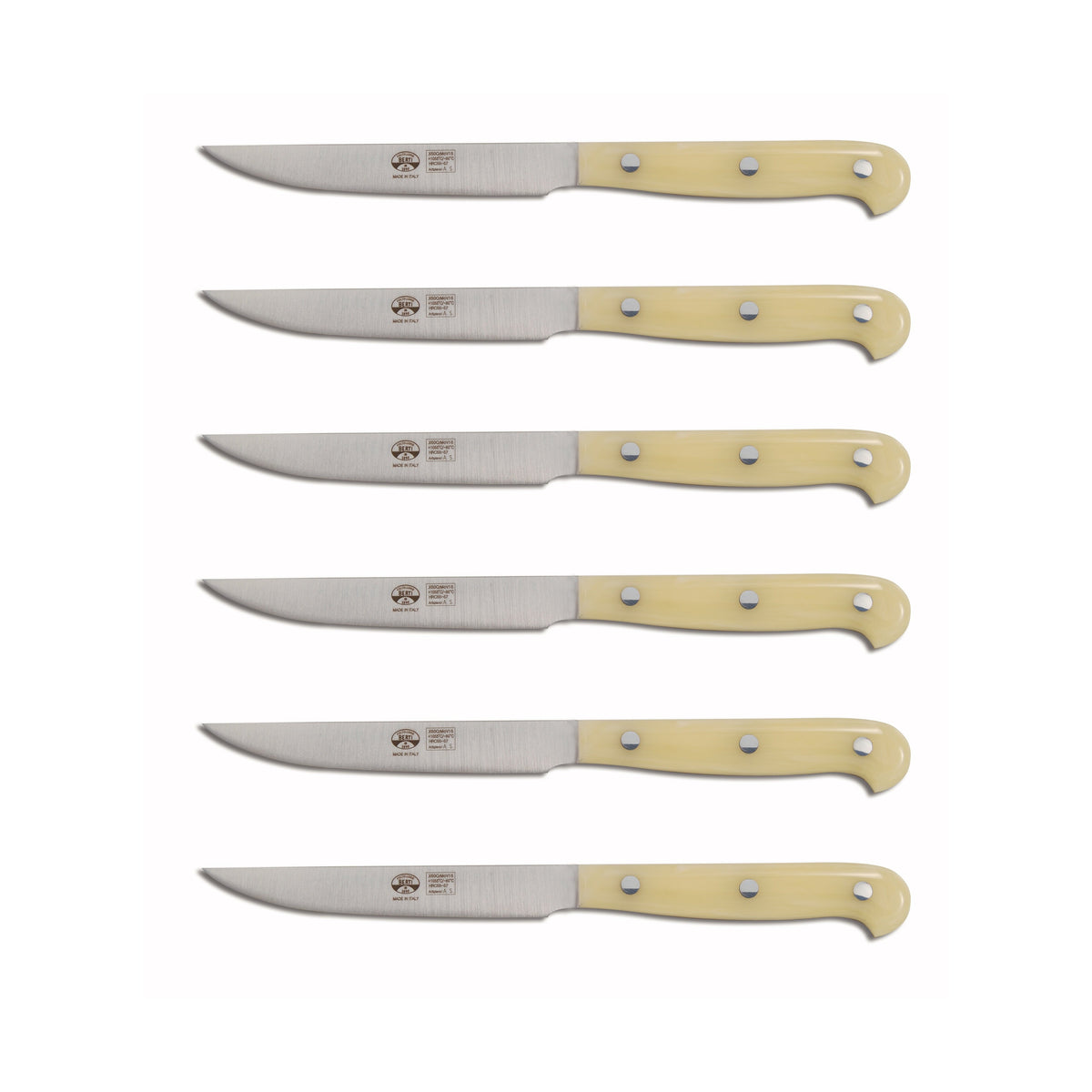 Steak Knives with White Lucite Handles, Set of 6 - Jung Lee NY