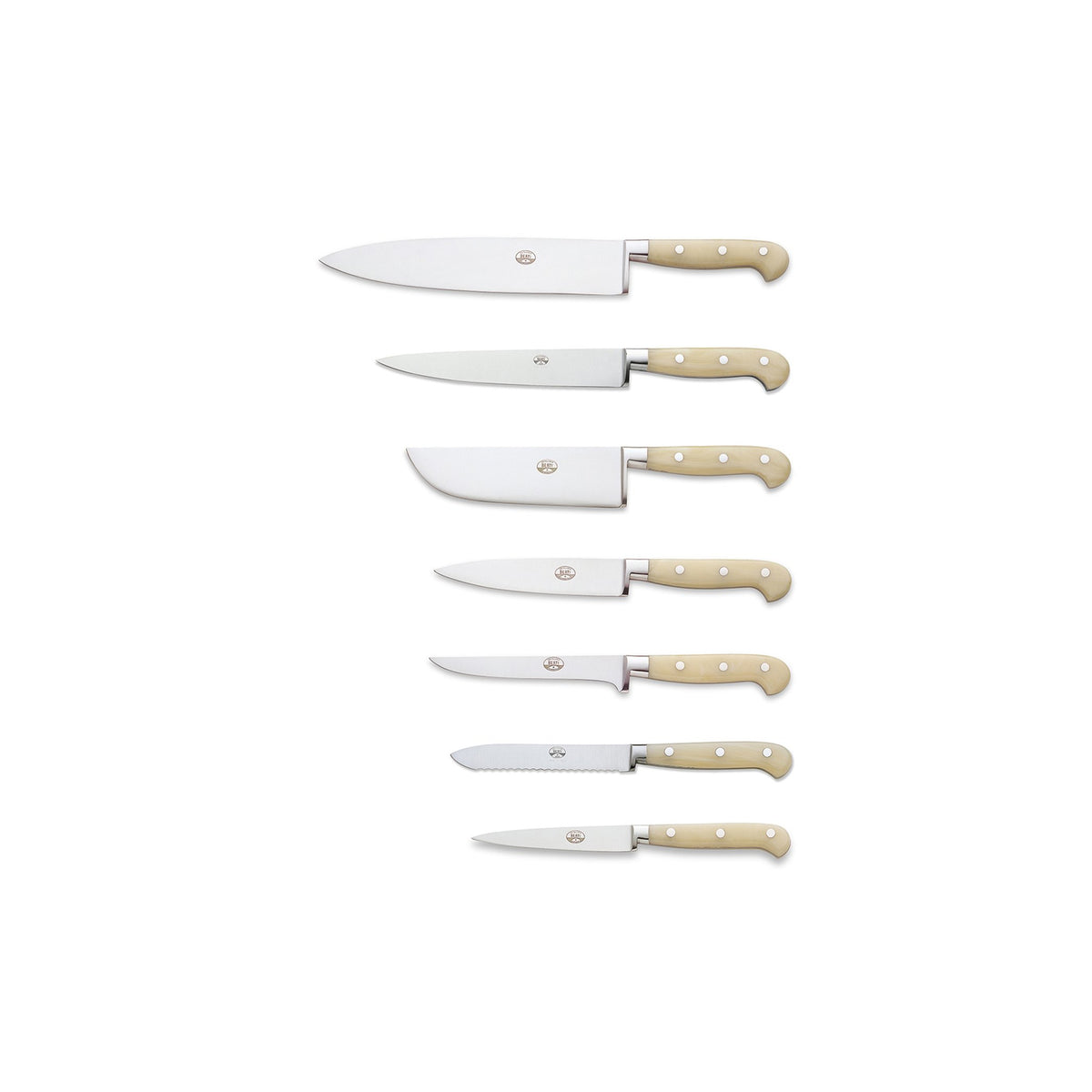 White Lucite Kitchen Knife Set, 7 Knives – Collecto