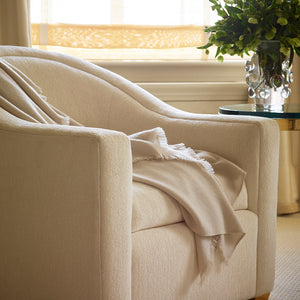 Noah Cashmere Dandelion White Throw