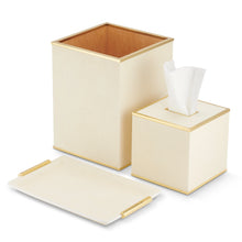 Load image into Gallery viewer, Classic Shagreen Cream Waste Basket