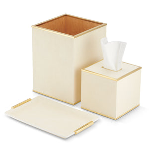 Classic Shagreen Cream Waste Basket