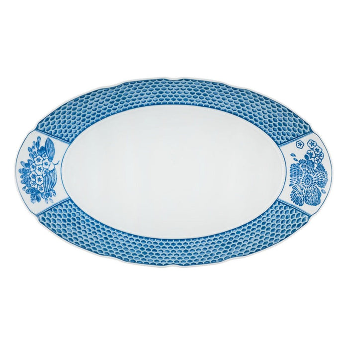 Coralina Blue Oval Platter