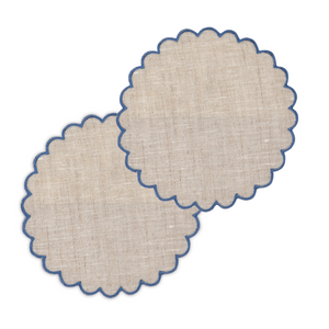 Onditas Natural & Blue Coaster, Set of 4