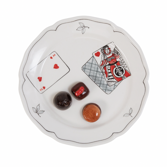 Queen of Hearts Trompe L’œil Decorative Plate