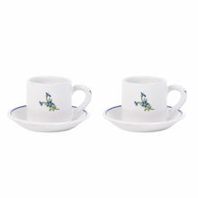 Load image into Gallery viewer, Les Bleuets Espresso Cup &amp; Saucer, Set of 2