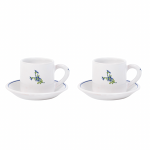 Les Bleuets Espresso Cup & Saucer, Set of 2