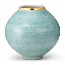 Load image into Gallery viewer, Calinda Blue Grotto Gold Tall Vase