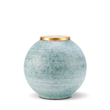 Load image into Gallery viewer, Calinda Blue Grotto Gold Tapered Vase