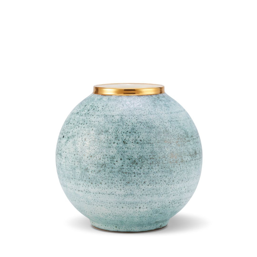 Calinda Blue Grotto Gold Round Vase