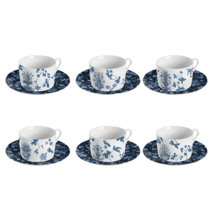 Garden Of Eden Tea Cup & Saucer, Set of 6