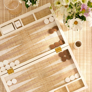 Piero Lacquer Cream Backgammon Set