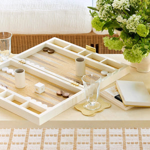 Piero Lacquer Cream Backgammon Set