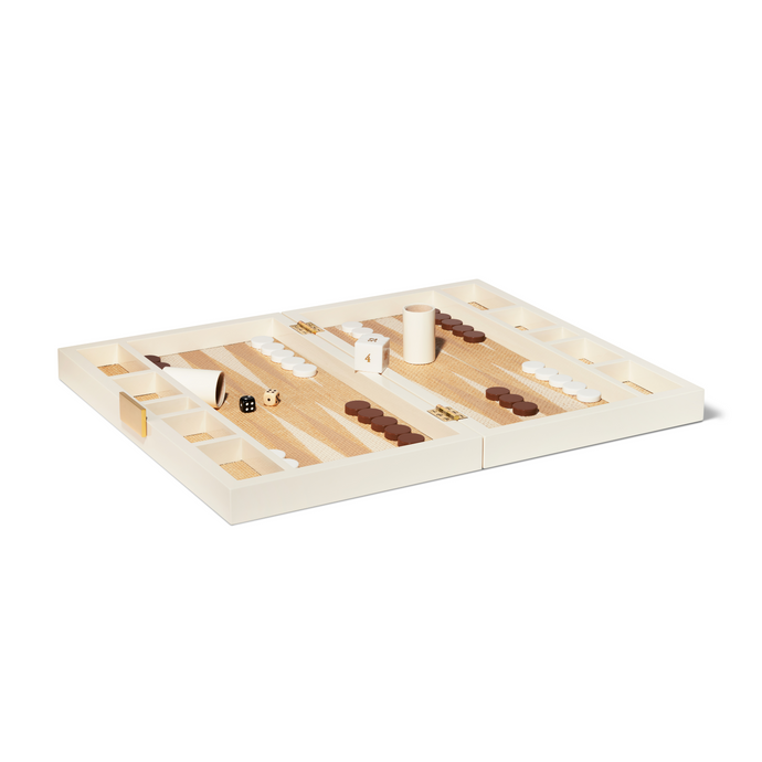 Piero Lacquer Cream Backgammon Set