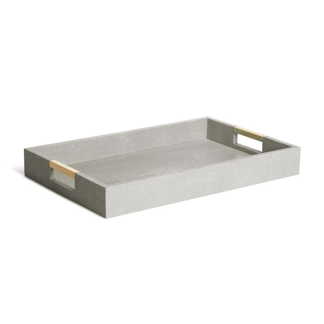 Modern Shagreen Dove Desk Tray