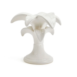 Small White Palm Tree Candlestick