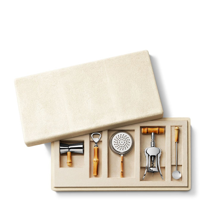 Shagreen Cream Bar Tools Set