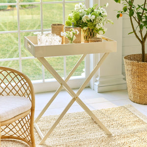 Lacquer Cream Butler Tray Stand