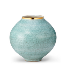 Load image into Gallery viewer, Calinda Blue Grotto Gold Moon Vase