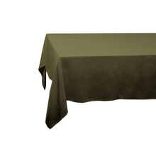 Load image into Gallery viewer, Linen Sateen Olive Tablecloth