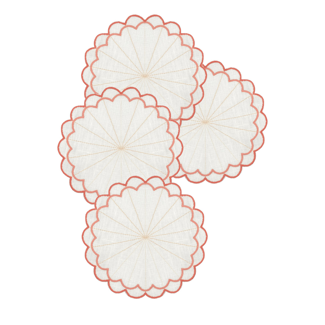 Escamas Coral Coaster, Set of 4