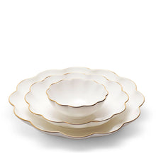 Load image into Gallery viewer, Scalloped Cream/Gold Nesting Dishes, Set of 3