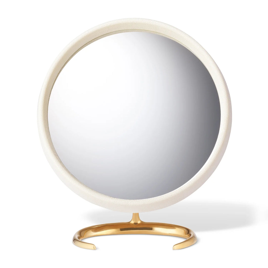 Shagreen Cream Vanity Mirror