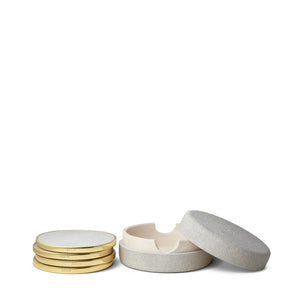 Shagreen Cream Coasters,Set of 4