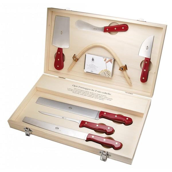 Coltellerie Berti Hand Forged Cheese Knives Boxed Set of 3 - Red