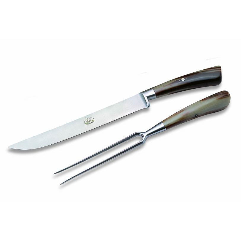 Coltellerie Berti Hand Forged Carving Knives Set of 2 - Ox Horn