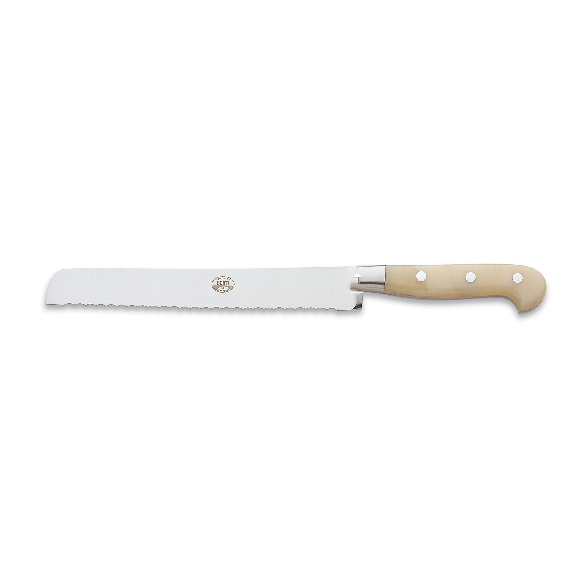 Berti White-Handled Italian Kitchen Knives, Handmade