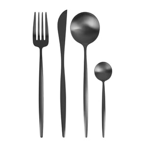 MatteBlack+™ - Stainless Steel Matte Black Silverware Set - Cutlery &  Flatware